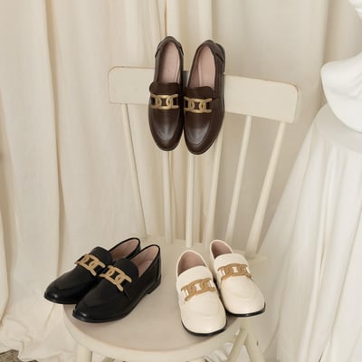 典雅軟底金扣樂福鞋1