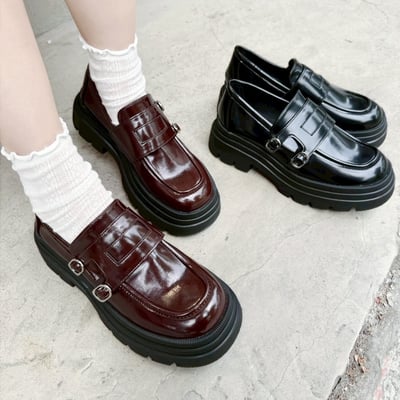 雙扣學院風輕量厚底樂福鞋1