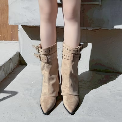 西部風雙環中筒褲管跟靴3