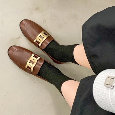 典雅軟底金扣樂福鞋2