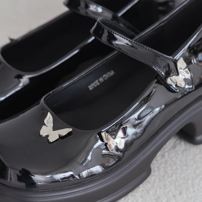 蝴蝶漆皮瑪莉珍厚底鞋3