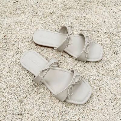 MIT大尺碼兩槓雙結平底拖鞋5