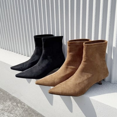 歐美小貓跟尖頭短襪靴1