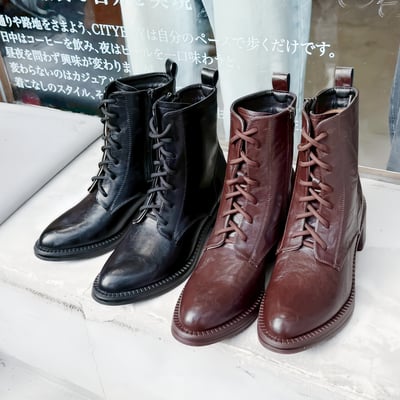 英倫復古綁帶粗跟短靴5