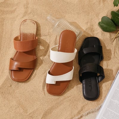 MIT經典百搭露趾平底拖鞋2