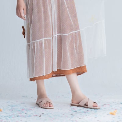 MIT簡約交叉平底拖鞋3