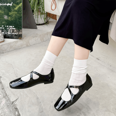 日系交叉繫帶漆皮瑪莉珍鞋1