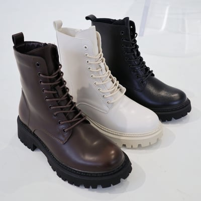 經典俐落綁帶短筒軍靴6