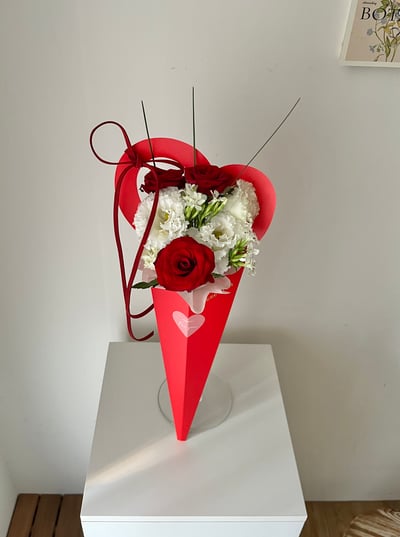 就愛你韓式情人紅玫瑰攜帶愛心花束盒 Flower Gift3