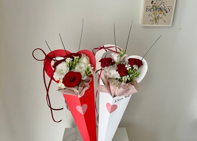 就愛你韓式情人紅玫瑰攜帶愛心花束盒 Flower Gift4