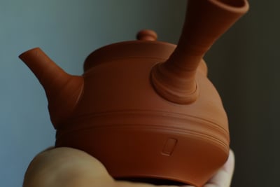 朱泥筋挽急須【村越風月】7