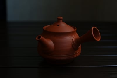 朱泥筋挽急須【村越風月】2