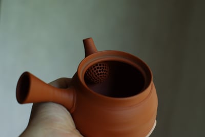 朱泥筋挽急須【村越風月】8