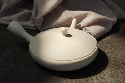 白泥極淺平急須【前川淳藏】2