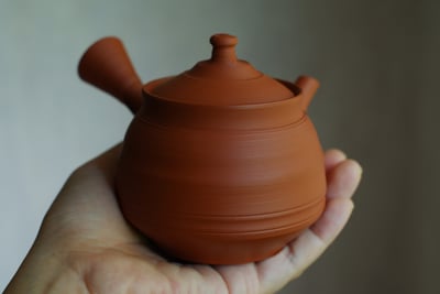 朱泥筋挽急須【村越風月】5