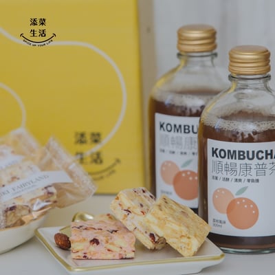 扶輪優惠|甜蜜午茶組 順暢康普茶+手工雪Q餅2