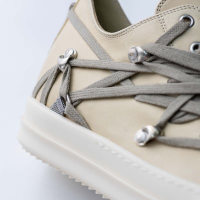 Rick Owens 主線 小牛皮 Megalace 麂皮 Ramones 奶白7