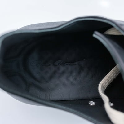 Rick Owens 主線 Ramones 作舊低筒皮鞋 黑色7