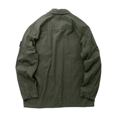 Stone Island 112WN 抗撕裂水洗工作襯衫 軍綠2