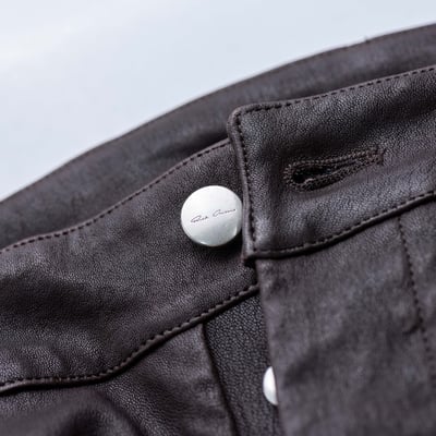 Rick Owens 主線 Tyrone 皮長褲 棕色4