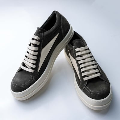 Rick Owens Vintage low 小牛皮麂皮低筒 油加利灰綠4