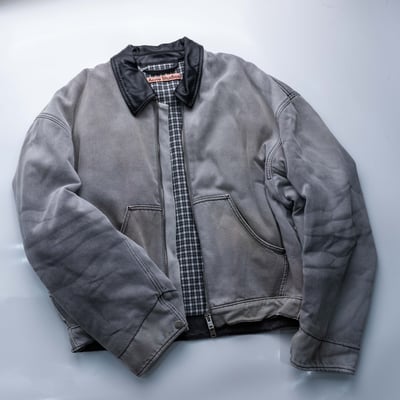 Acne Studios 羊皮皮領寬短版外套 灰3