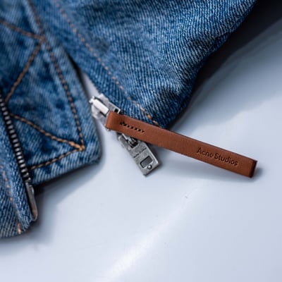 Acne Studios 牛皮領寬短丹寧外套 藍7