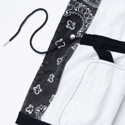 [ Sacai ] Bandana-print cotton-canvas shirt 變形蟲工作外套 黑色6