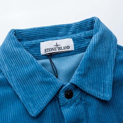 Stone Island 燈芯絨寬鬆襯衫外套 藍4