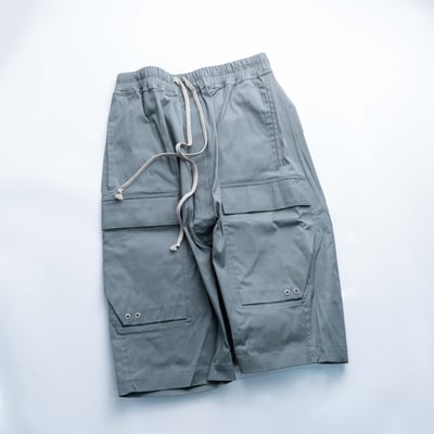 Rick Owens 主線 Cargo Pods Heavy Cotton Poplin 口袋短褲 灰3