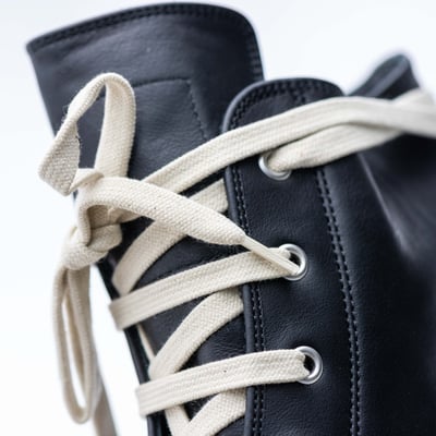 Rick Owens 主線 Creep 高筒小牛皮 白頭 黑4