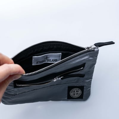 Stone Island 金屬尼龍羅盤徽章收納袋 灰7