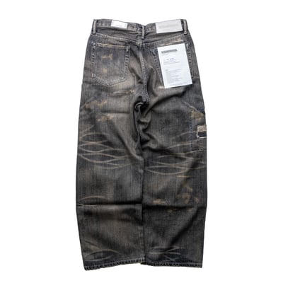 Neighborhood 寬版破壞水洗牛仔褲 黑2