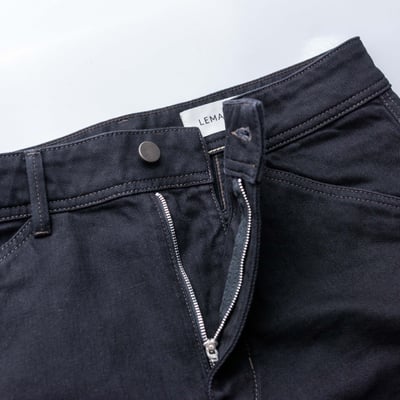 Lemaire Heavy denim 丹寧工作錐形褲 黑4