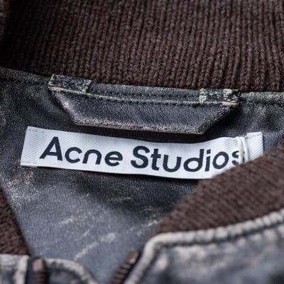 Acne Studios 牛皮作舊飛行外套 黑6