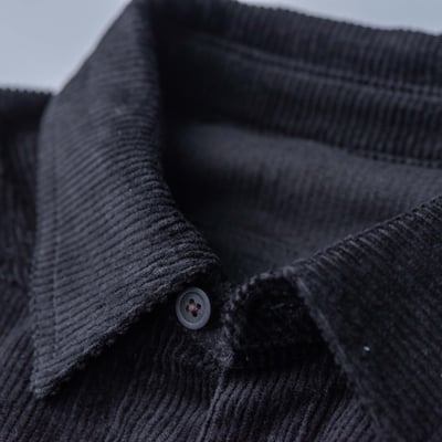 Rick Owens 主線 Work shirt linen 燈芯絨工作襯衫 黑4