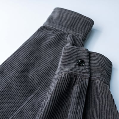 Stone Island 寬鬆壓扣燈芯絨襯衫外套 水泥灰7