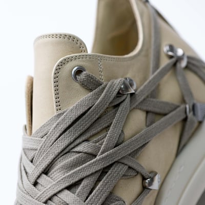 Rick Owens 主線 小牛皮 Megalace 麂皮 Ramones 奶白6