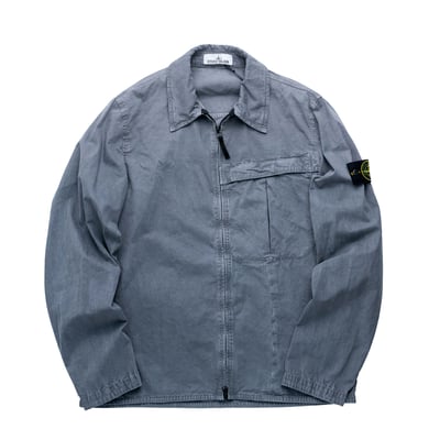 Stone Island 工作襯衫 水洗水泥灰1