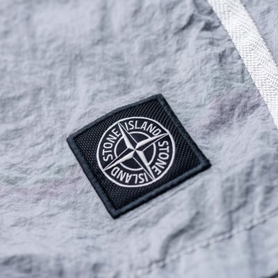 Stone Island 金屬尼龍沙灘褲 灰4