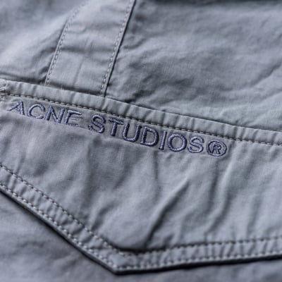 Acne Studios 織帶染色工作七分褲 灰4
