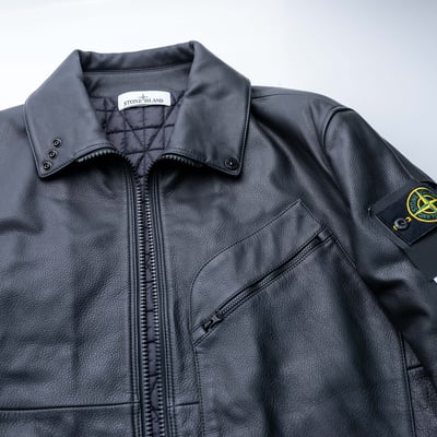 Stone Island 皮外套 黑4
