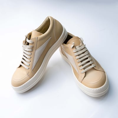 Rick Owens 主線 Vintage 低筒 小牛皮 奶茶色5