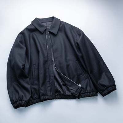 SSSTEIN MELTON 羊毛寬版外套 黑3