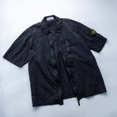 Stone Island 金屬尼龍短袖襯衫 黑3