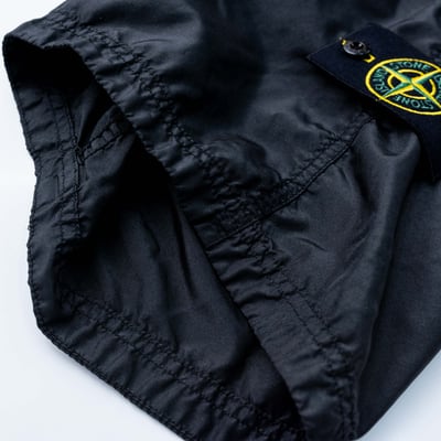 Stone Island L1932 Polyester David Light-tc 寬鬆拼接短褲 黑4