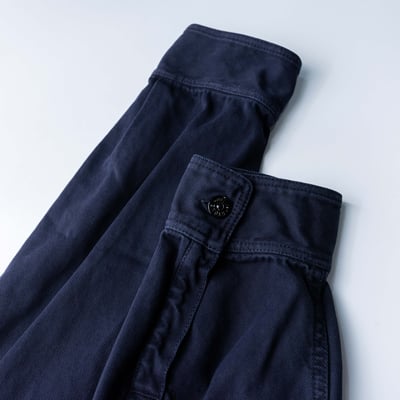 Stone Island 巴拿馬棉鈕扣襯衫外套 深藍4