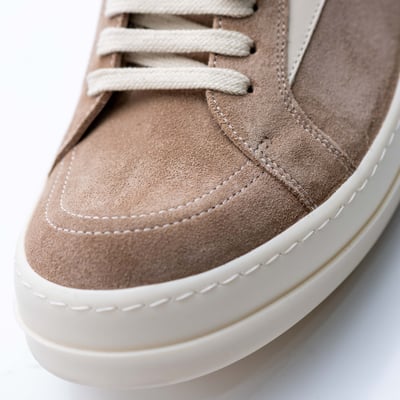 Rick Owens 主線 小牛皮 Vintage 麂皮低筒休閒鞋 淺棕色3