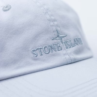Stone Island 銀扣刺繡老帽 天空藍6