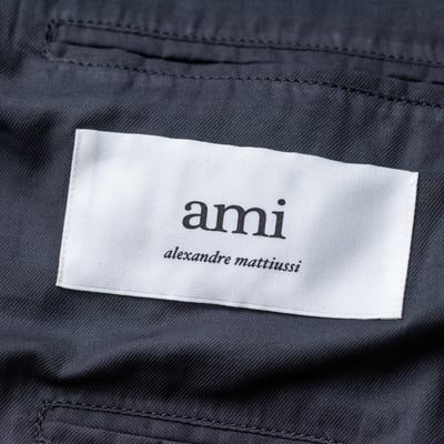 AMI PARIS 連帽寬鬆皮衣 黑5